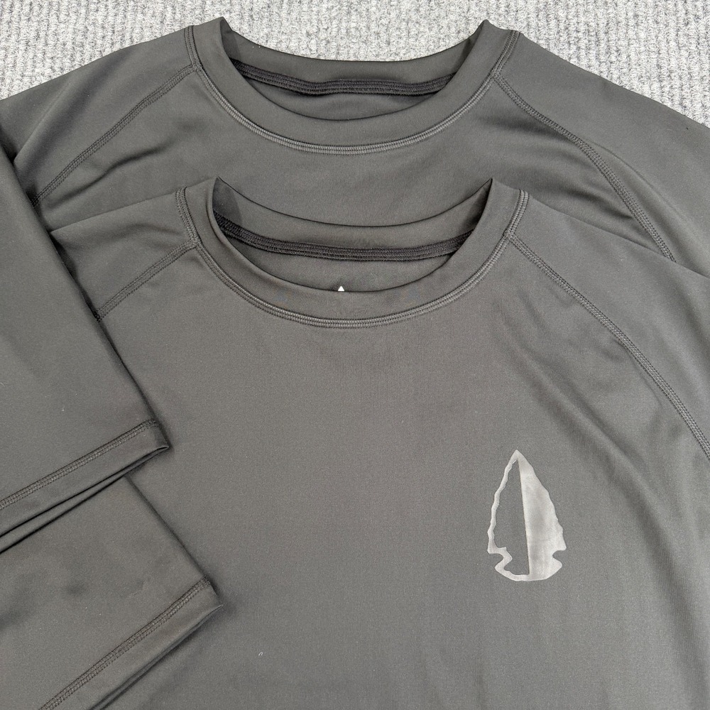 Tachuntfish Lot of 2 Men's 2XL Performance T-Shirts Black Arrowhead Logo